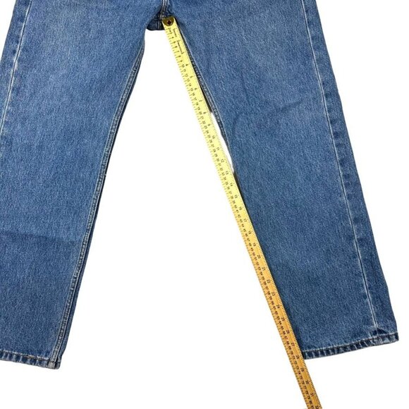 Levis 505 Regular Fit Blue Denim Mens Jeans Size 36x30 - Picture 12 of 13